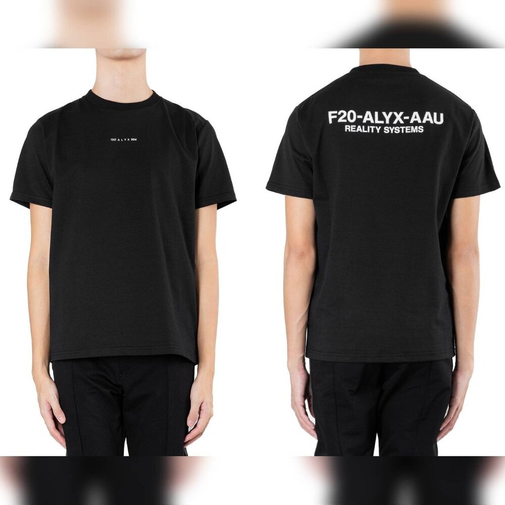 1017 ALYX 9SM AW/20 Black Visual "Reality Systems" Short Sleeve T-Shirt